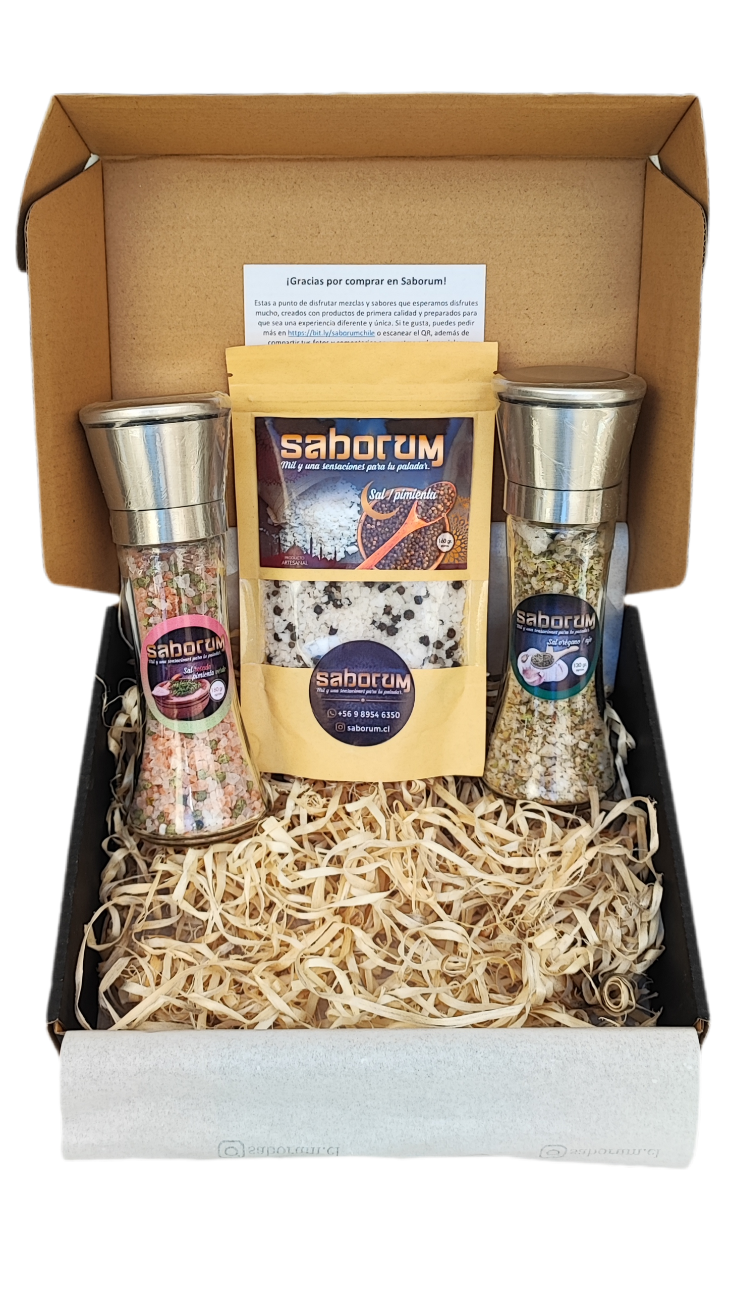 Caja Saborum: 2 molinillos y 1 recarga a elección
