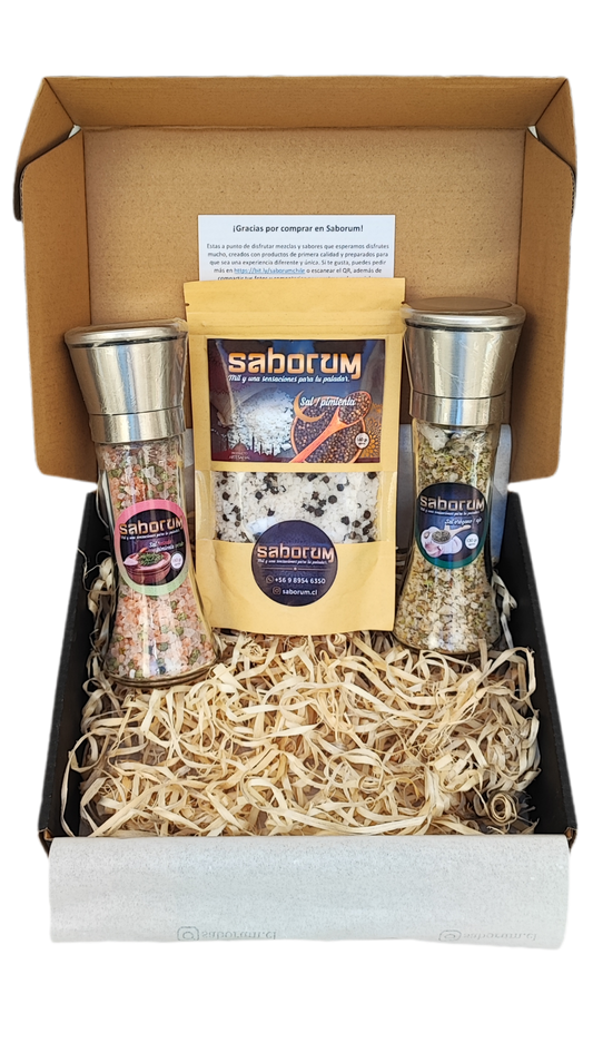 Caja Saborum: 2 molinillos y 1 recarga a elección